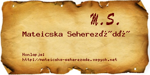 Mateicska Seherezádé névjegykártya